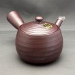 画像1: ばんこ焼削り紋急須　丸網 (1)