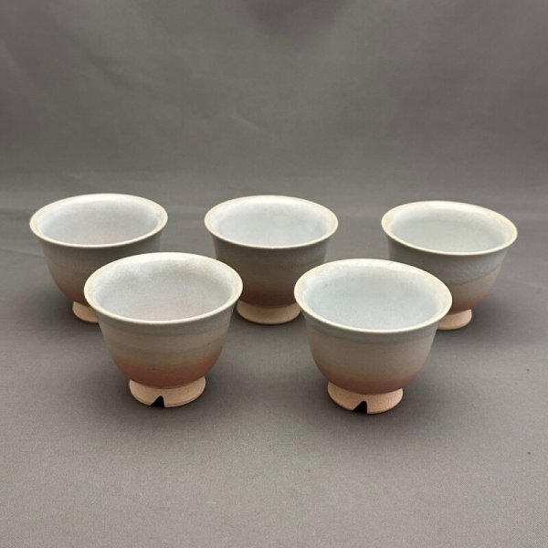 画像1: 萩焼御本手煎茶碗5客揃 (1)