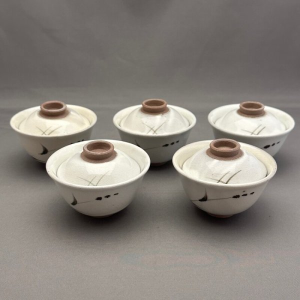 画像1: 粉引　吸茶碗　5客 (1)
