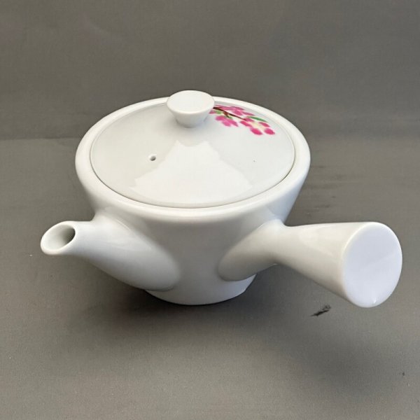 画像2: 美濃焼みやび桜白磁急須 (2)