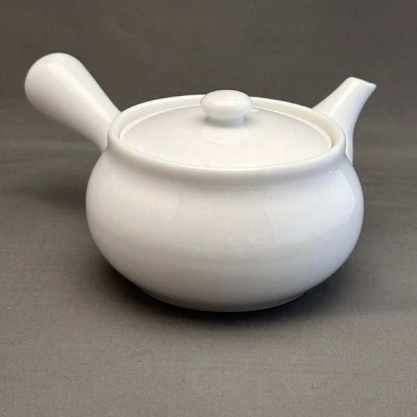 画像1: 美濃焼白磁ポコ網急須 (1)