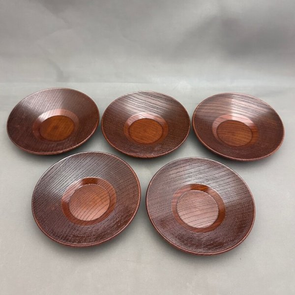画像1: 欅　3.5 茶托　千筋 (1)