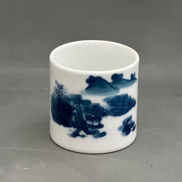 画像1: 盆巾筒　山水 (1)