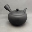 画像1: 黒マット平網急須 (1)