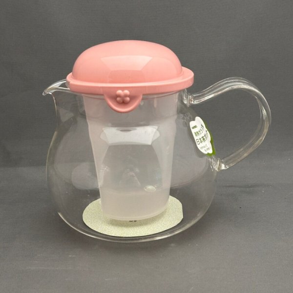 画像1: 耐熱ガラスポット　茶茶　ピンク (1)