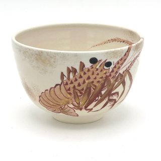 【茶碗　青磁釉　鮎】八木海峰　紙箱 茶碗 青磁釉 鮎】八木海峰 紙箱 工芸品