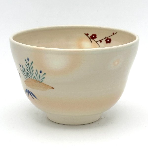 画像3: 八木海峰作　京焼　手描き抹茶茶碗（親子うさぎ） (3)