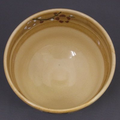 画像1: 八木海峰作 京焼 イラボ 手描き抹茶茶碗（枝梅）