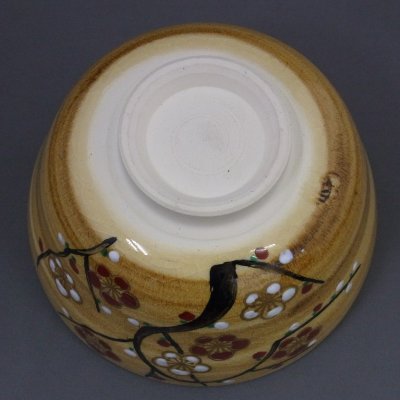 画像2: 八木海峰作 京焼 イラボ 手描き抹茶茶碗（枝梅）