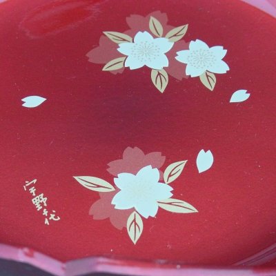 画像3: 山中塗 菓子鉢とお盆セット(おとめ桜)