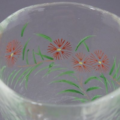 画像2: 八木海峰作 手描き ガラス湯呑(なでしこ)