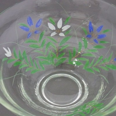 画像3: 八木海峰作 手描きガラス抹茶茶碗(桔梗)