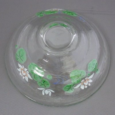 画像2: 八木海峰作 手描き ガラス抹茶茶碗(睡蓮)
