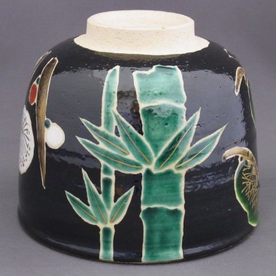画像3: 八木海峰作 京焼 手描き抹茶茶碗（松竹梅）