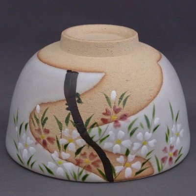 画像3: 八木海峰作 京焼 手描き抹茶茶碗（桜）