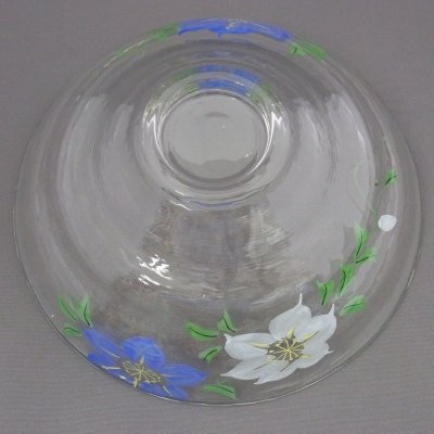 画像1: 京絵付 耐熱ガラス抹茶茶碗(鉄線) 