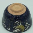 画像5: 八木海峰作 京焼 手描き抹茶茶碗（瑠璃夜桜） (5)