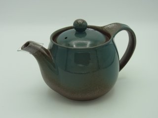 煎茶道具　萬古焼　古稀一光作　日本晴刻　手捻　横手急須　茶壷　D　R5478 煎茶道具 萬古焼 古稀一光作 日本晴刻 手捻 横手急須 茶壷 D