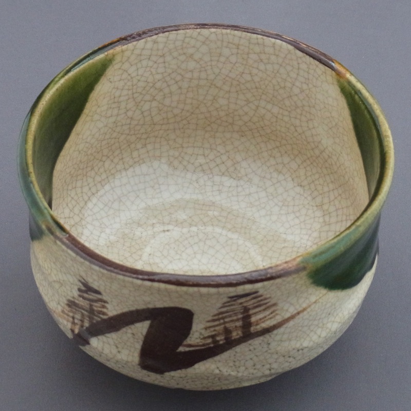 景陶作 赤津焼 織部抹茶茶碗｜抹茶道具｜京なごみオンラインショップ